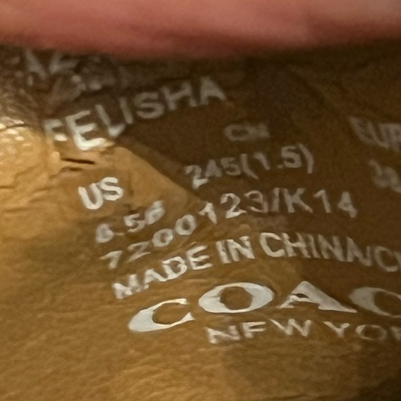 Coach Felisha Loafers Sz 6.5 Black Monogram Fabric Patent Leather Silver Buckle - Picture 9 of 9